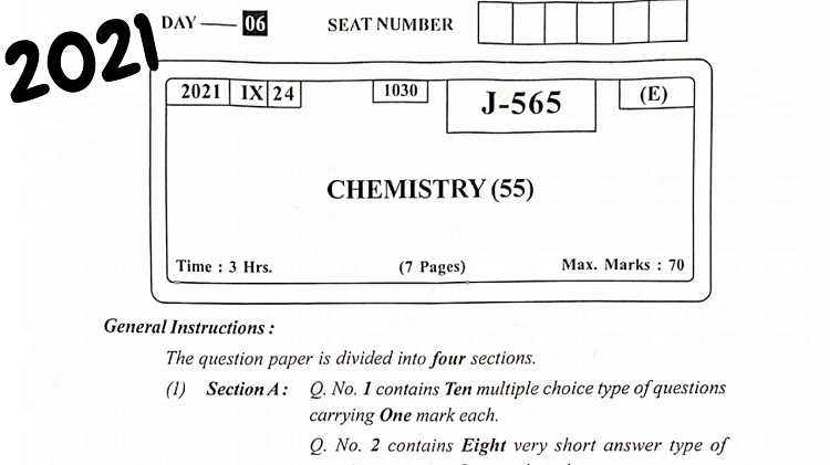 chemistry 2021 board question paper