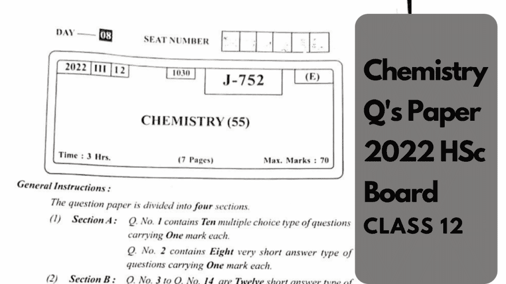 Chemistry Question Paper 2022 HSc Board