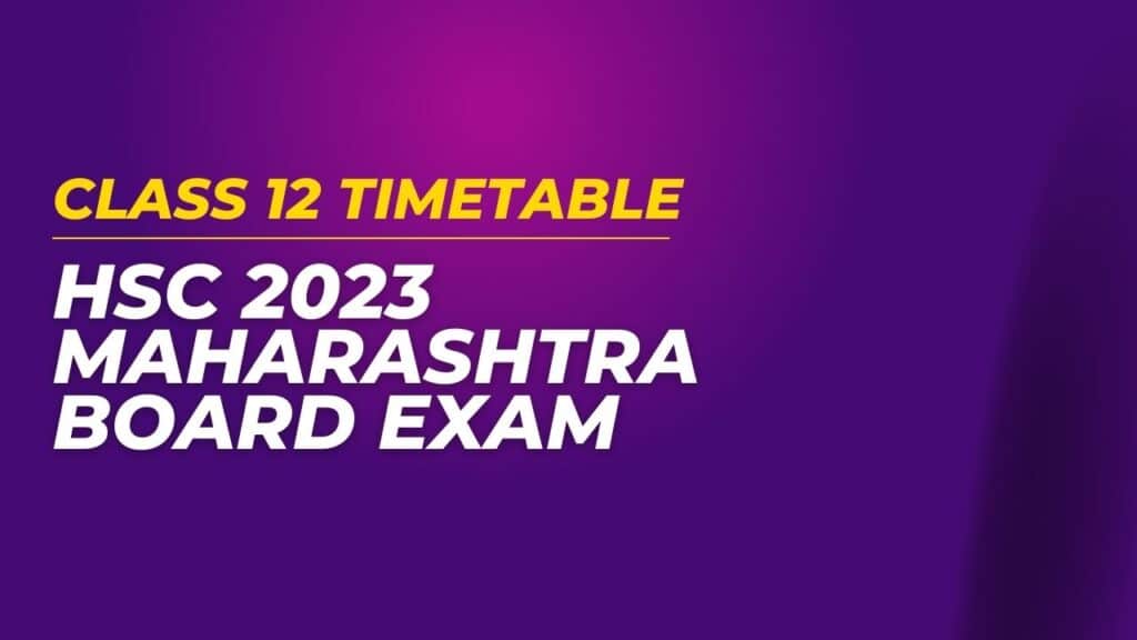 hsc maharashtra board 2023 exam timetable