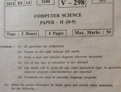 Computer Science paper2 hsc 2024