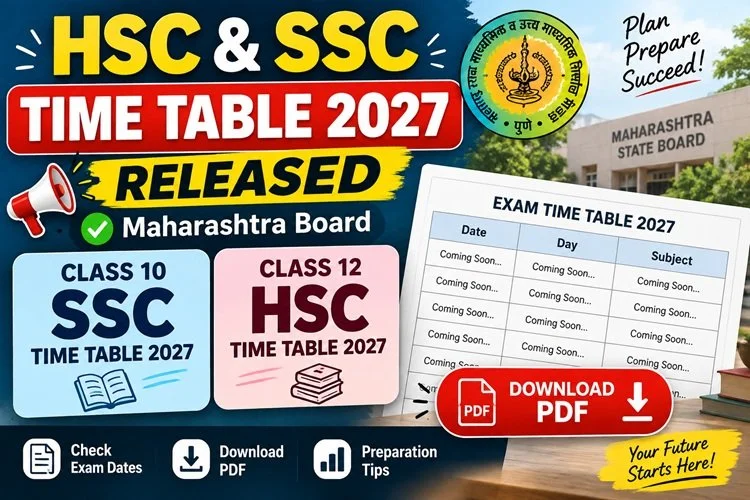 Maharashtra Board Class 10 & 12 Time Table 2027 Dates Released
